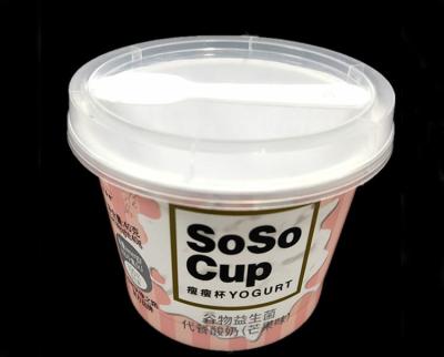 China 220ml 8oz Ice Cream Cups IML printing Food Grade PP material with Spoon for sale