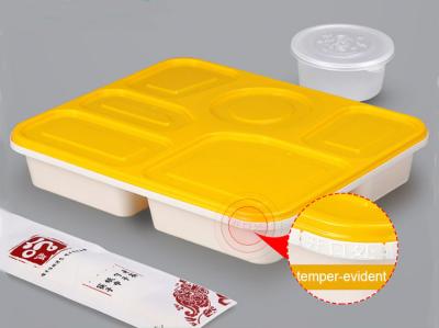 China 6-Compartment Mitnehmernahrung Besetzer-offensichtlicher sicherer Plastik-pp. Behälter mit Deckel für Fastfood zu verkaufen