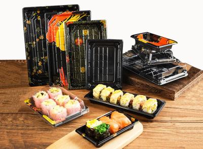 Chine Boîtes jetables en plastique à plats à emporter de plateaux de sushi avec l'impression à vendre