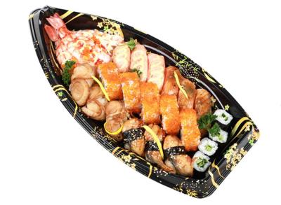 China Ship Shape Disposable Plastic Sushi Container Food Grade for sale