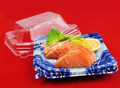 China Sashimi-Servierplatten-Wegwerfsushi, zu gehen Behälter-Plastikverpackung zu verkaufen