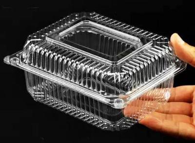 Chine Plateaux en plastique de gâteau d'ANIMAL FAMILIER à fruit de boîte de couvercle clair jetable transparent de rectangle à vendre