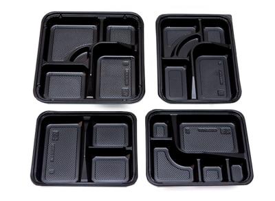 China 3 Compartments Double Color PP Food Trays Thermoformed Bento Luch Box For Fast Food for sale