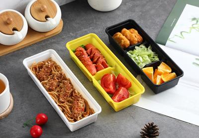 Cina Contenitore ispessito eliminabile Bento Tray Rectangular Japanese Style di spuntino del pranzo in vendita