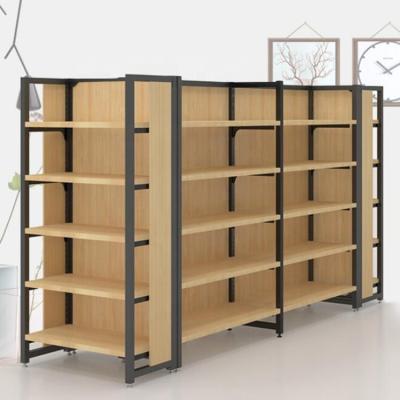 China Wooden Hotel Wooden Racks Hotel Display Rack Bakery Display Shelves Metal Food Display Rack Loading is 40-60kg per shelf for sale