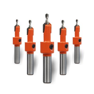 China Drill screw holes Countersink Drill Bit Self-tapping Screw Ajustable Drill Bits for Wood CNC Router Bits for Wood Solid Carbide End for sale