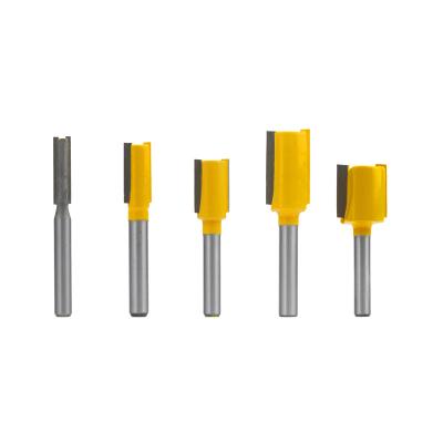 China CNC Process 5PC Straight Router Bits Set Milling Cutter Solid Carbide End Mills CNC Router Bit for Wood Tungsten Steel Router Bit for sale