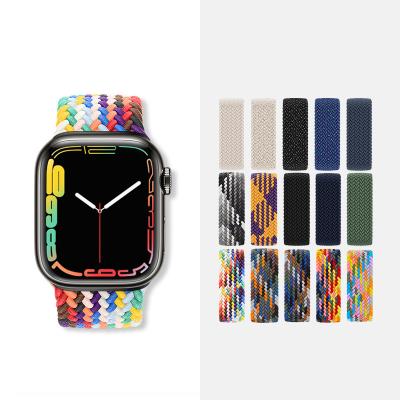 China Woven Nylon Fabric Apple Watch Strap Strap Fits Apple watchSE/7/6/5 Single Loop Elastic Strap for sale