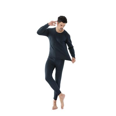 China Viable Mens Cashmere Thermal Underwear Velvet Base Plus Velvet Fiber Suit Heating Thermal Underwear for sale