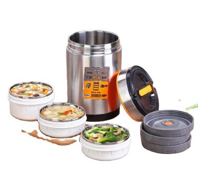 China Freshness Preservation 304 Stainless Steel Heat Preservation Lunch Box Office Worker Multilayer Insulation Barrels 1 Female Separated Type Portable St for sale