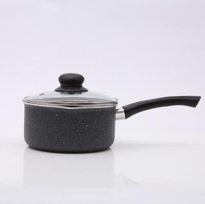 China Viable RTS Stocked Milk Casserole Pan Cookware High Quality Aluminum Non-Stick Korean Single Handle Breakfast Mini Style Saucepan for sale