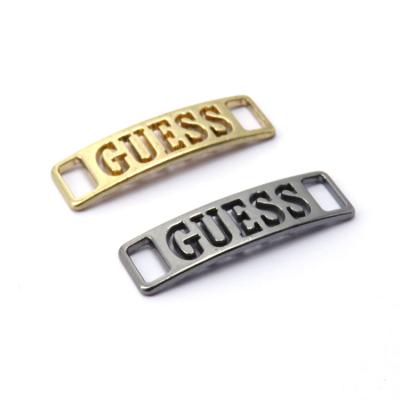 China Zinc Alloy Lace Logo Brand Name Tags Hollow Style Eco-friendly Sneaker Buckle Charms For Shoes for sale