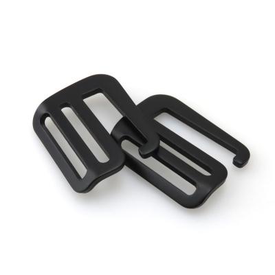 China Accessories Eco-friendly Aluminum 38mm Adjuster Slide Buckle Strap G Hook Black Buckle For Strap for sale