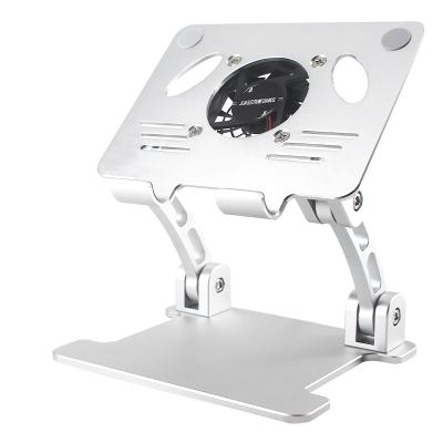 China Oem Free Sample Cooling Fans Portable Foldable Aluminum Alloy Tablet Stand Ergonomic Adjustable Height Folding Phone Holder zu verkaufen