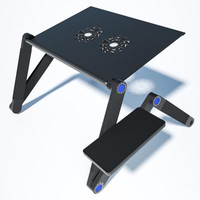 China 2021 popular Laptop Stand Folding Adjustable Portable Computer Table With Mouse Pad and 2 Cool Fan zu verkaufen