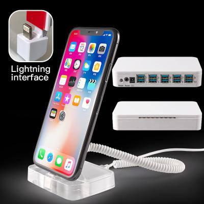 China Mobile Phone Security Stand Display Cellphone Alarm System Anti Theft For Shop With Acrylic Holder Security Te koop