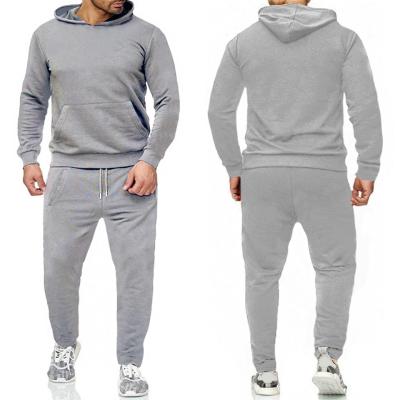 China Custom Logo Hoodie Sets 2021 Solid Color Sets Casual Sweatpants And Simple Hoodie Set Men Tracksuit for sale