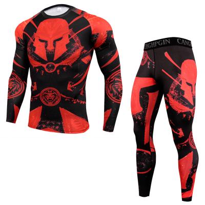 China 2021 High Quality Breathable Long Sleeve Fitness Men Plus Size Gym Rash Guard Active Wear Set for sale