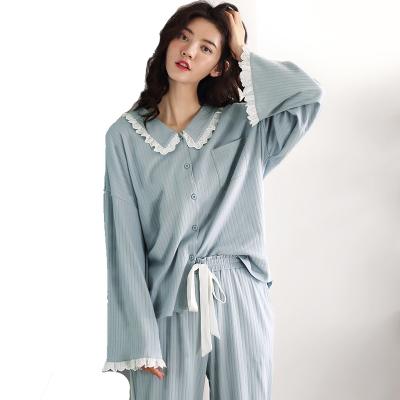 China 2019 Autumn Cartoon Printing Homewear Cotton Nightgowns 100% QUICK DRY Long Sleeve Pajamas For Women for sale