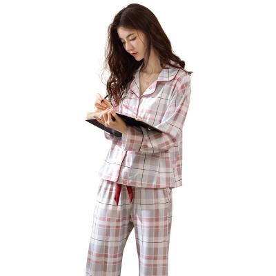 China 2019 Autumn Cartoon Printing Homewear Cotton Nightgowns 100% QUICK DRY Long Sleeve Pajamas For Women for sale