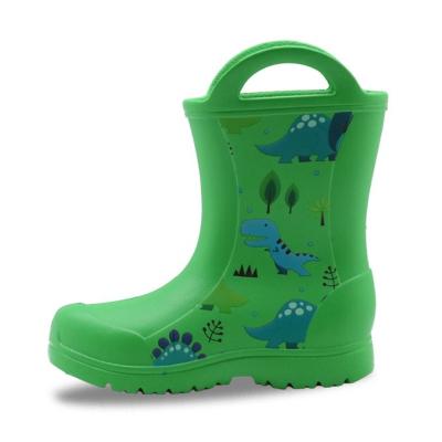 China Waterpoof Classic Europe Non-slip Plastic Knee High Kids EVA Dragon Printing Eva Boots Wellington Boots for sale