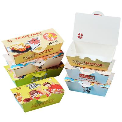 China Disposable Recycled Materials Take Out Packaging To Go Japanese Food Take Away Balls Takeout Containers Octopus Takoyaki Paper Box for sale