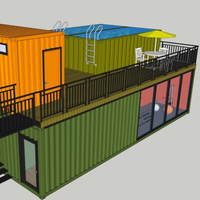 China Modern Combined Custom Container Villa 20 GP 40 GP Container House for sale