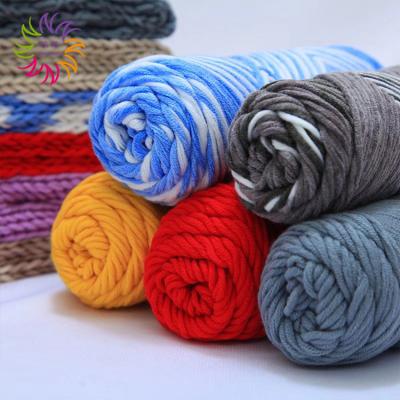 China ZHAONUO Multi Color Anti-pilling Dyed Fancy DK Thick 8 Ply Baby Milk Bulky 100% Acrylic Cotton 8ply Yarn For Scarf for sale