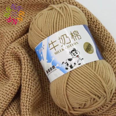 China Free Samples Viable Nice Colors Fashion Craft ZHAONUO Soft Hand Knitting Baby Mixed Yarn 5ply 50g Milk Cotton Yarn For Crocheting for sale