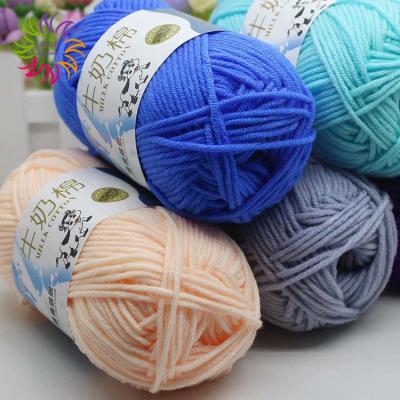 China ZHAONUO Baby Yarn 5ply 50g Milk Soft Worsted Hand Knitting Cotton Yarn Viable Free Samples Various Colors Various For Crochet for sale