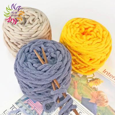 China ZHAONUO anti-static supplier bulky crochet 1 ply fluffy arm knitting core woven blanket band line chenille ice yarn for scarf for sale