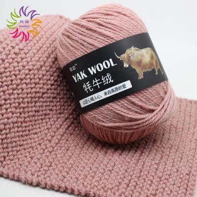 China ZHAONUO 5mm sustainable crochet knitted 100 Tibetan yak pure thick wool knitting yarn for baby for sale