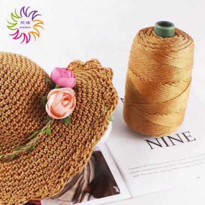 China ZHAONUO 4mm Color Abrasion-resistant Knitting Textile Weaving Recycled Polypropylene fibrilated pp dty thread cheap for crochet for sale