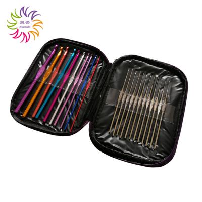 China Crocheting Something ZHAONUO 22 Pcs/Set Cheap Aluminum Crochet Hook Set Knitting Needle Mini Bag Handle for sale