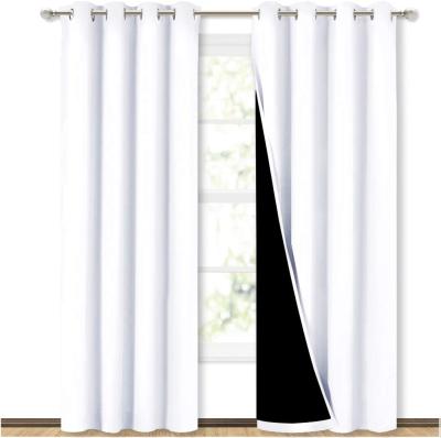 China Blackout Thermal Insulated Curtains Blackout Full Grommet Curtains With Gray Coating Energy Efficiency Window Drapes For Living Room for sale