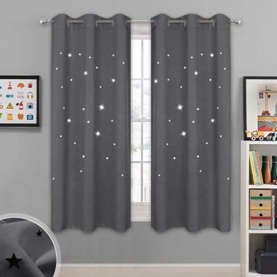 China Blackout Blackout Curtains Party With Stars Cutouts Light Thermal Insulated Window Drapes For Latest Baby Living Room for sale