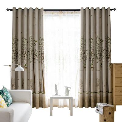 China Wholesale Birdcage black blackout full shade printing curtain living room bedroom balcony silk for curtain customization for sale