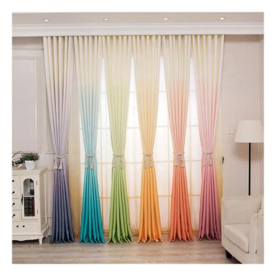 China Blackout Gradient Curtain Heat Insulation Cheap Polyester 100 Fabric For Living Room for sale