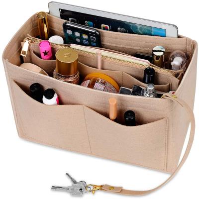 China High Quality Fashion Women Multi-pocket Tote Felt Bag Insert Purse Bag Organizer For Handbag for sale