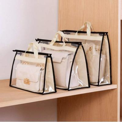 China Durable Handbag Dust Bags Clip Storage Organizer For Closet Zipper Storage Hanging Bag For Handbags for sale