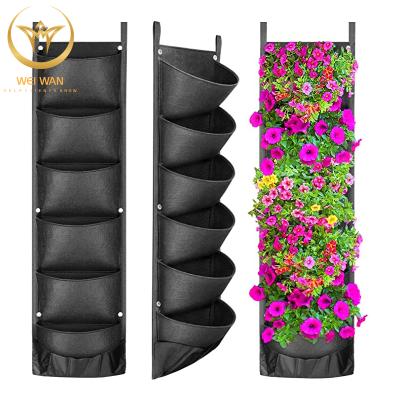 China Durable Eco-friendly Garden Pots Fabric Wall Planter Bags Hanging Container 400 Gsm Felt Growing Bags for sale