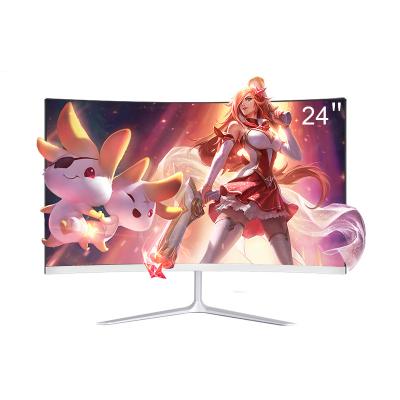 China Build In Camera 24 Inch Curved IPS Gaming Monitor 144hz Option 1ms Led 1080p LCD Monitors With Speakers for sale