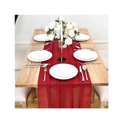 China Beautiful and Luxurious Factory Discount Wedding Party Gauze Table Runner and Outdoor Place Mat Set 6ft for sale