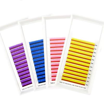 China Professional wholesale 3D eyelashes volume seller private label eyelash extensions natural soft colorful individual eyelash extension for sale