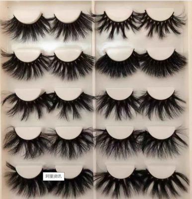 China 2020 New Arrivals Mink Fur Hand Made 3D Eyelash Mink Fur 25mm Private Label Long Strip Lash Long Dramatic 3D Multi Natural Multi Layered Eyelashes for sale