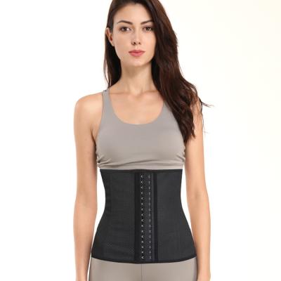 China Faja colombianas antibacterial shaper 3 row hang corsets punching ventilation corsets women slimming shaper 9 bone latex waist steel trianer for sale