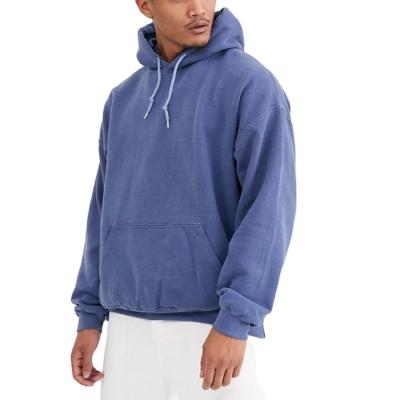 China Blue Oversized Custom Vintage Sweatshirts Anti Pilling Washed Hoodie Mens Hoodies for sale