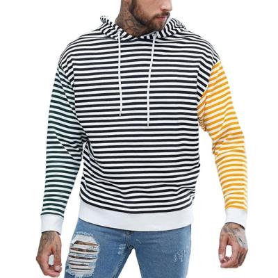 China Custom Contrast Oversized Stripes Mens Clothing Manufacturers Anti-Pilling Hoodie for sale