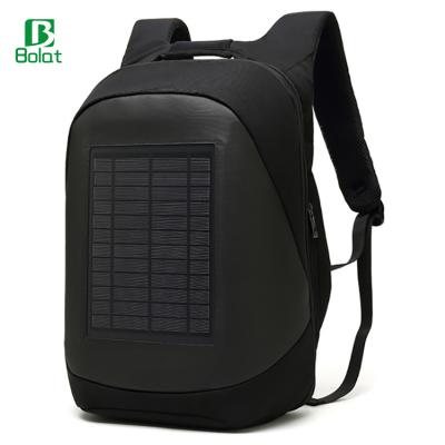 China Nylon Nylon Leisure With USB Hole Water Resistant Notebook Bag Backpack Solar Charging Laptop for sale