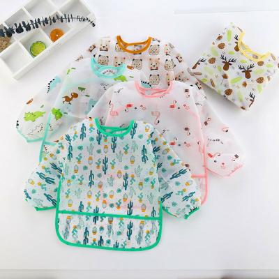 China New Design Long Sleeve Infant Weaning Feeding Gowns Waterproof Baby Antibacterial Baby Bibs Long Sleeve Waterproof Bib for sale